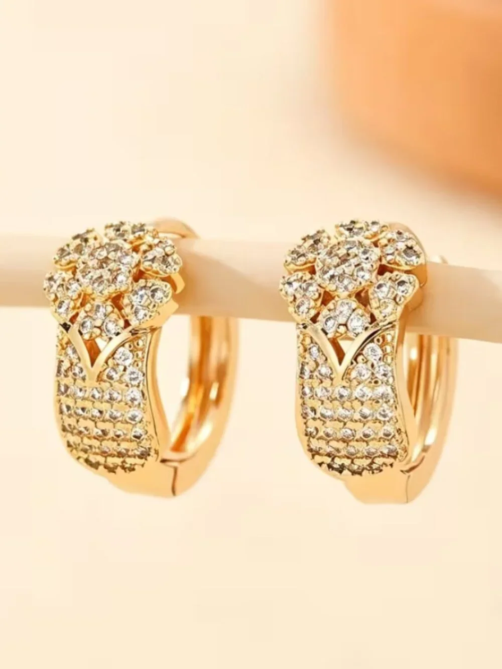 14K Gold Womens Small 2ct Diamond Hoop Earrings Ladies 14 K Silver Jewelry New